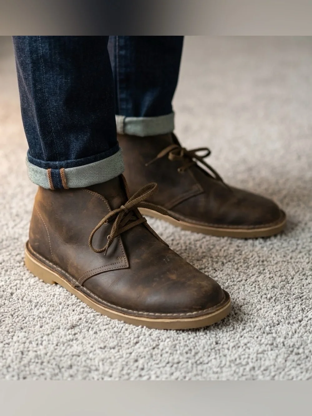 Clarks Brown Leather Chukka Boots Ortholite Comfort Gorpcore Cabin Men’s US 13